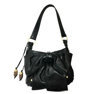 Yves Saint Laurent Black Leather Bow Shoulder Bag